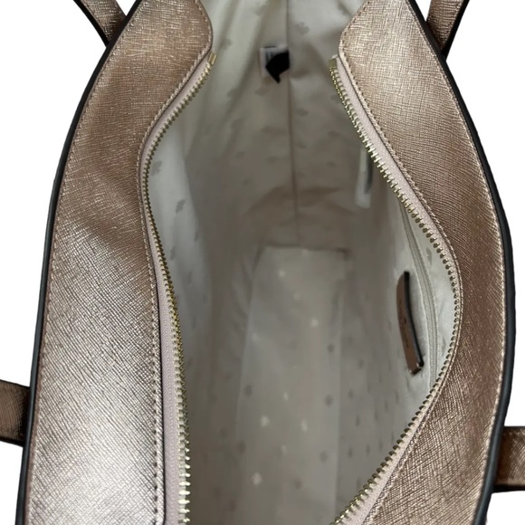 Kate Spade Tinsel Glitter Fabric Shoulder Tote Bag K9338 $359 Rose Gold